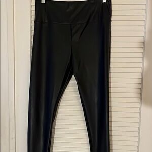 7 For All Mankind Black Faux Leather Leggings